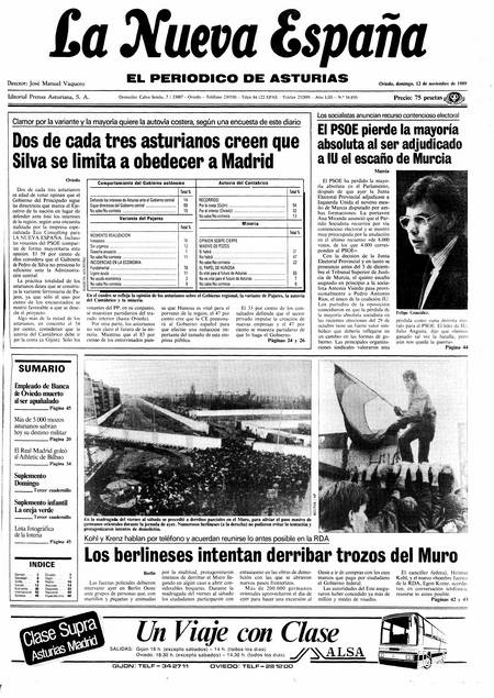 Portada Domingo 12 de Noviembre de 1989
