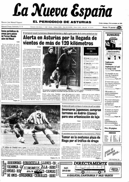Portada Domingo 19 de Noviembre de 1989