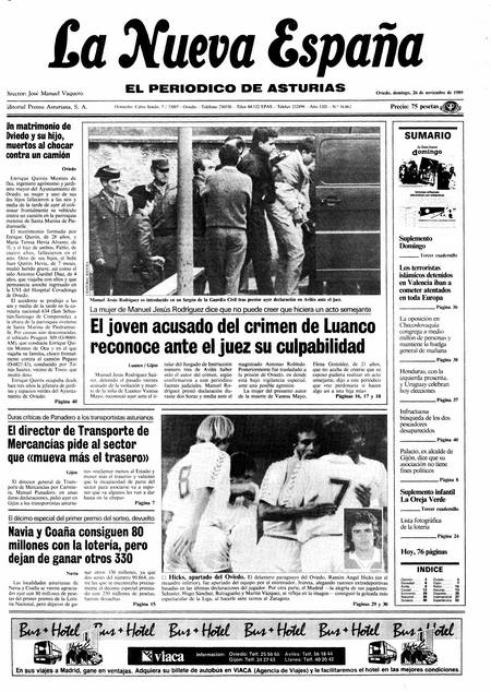 Portada Domingo 26 de Noviembre de 1989