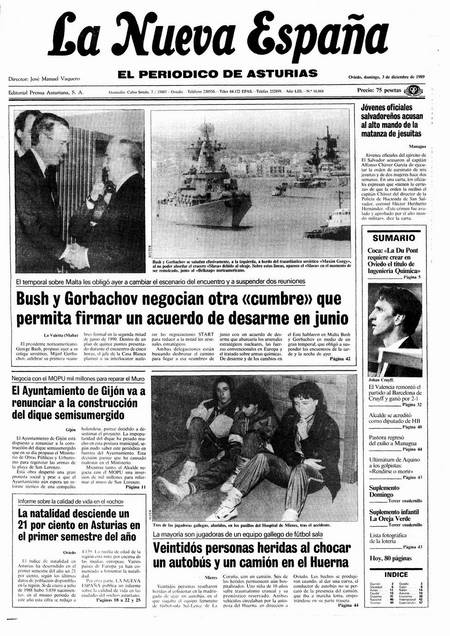 Portada Domingo 3 de Diciembre de 1989