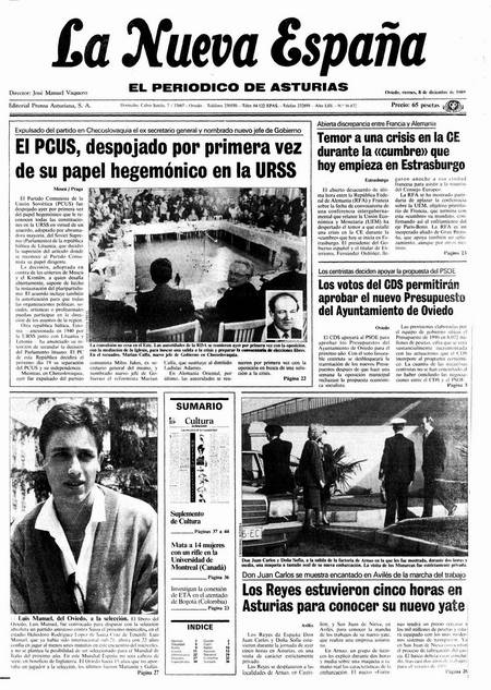 Portada Viernes 8 de Diciembre de 1989
