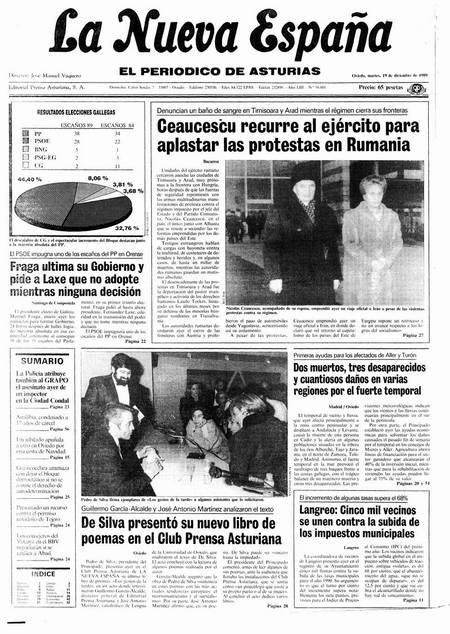 Portada Martes 19 de Diciembre de 1989