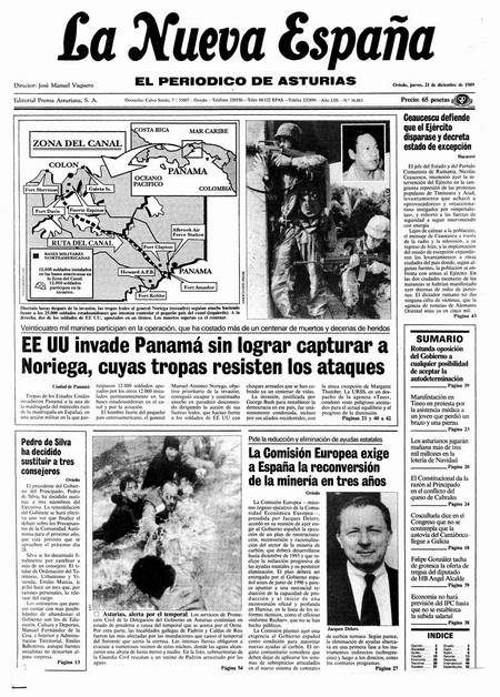 Portada Jueves 21 de Diciembre de 1989