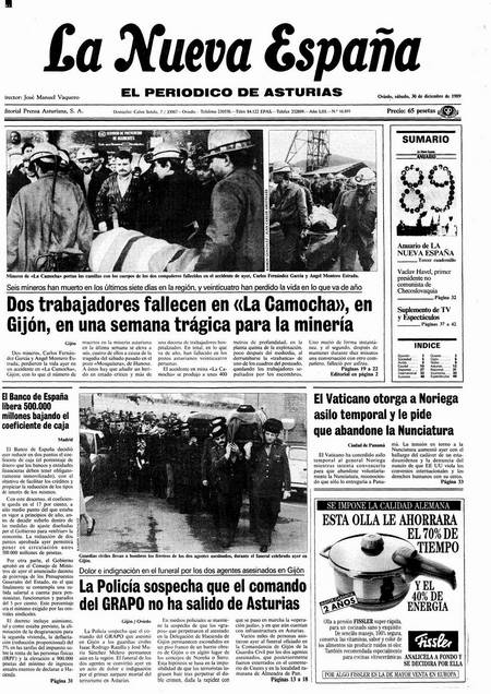 Portada Sábado 30 de Diciembre de 1989