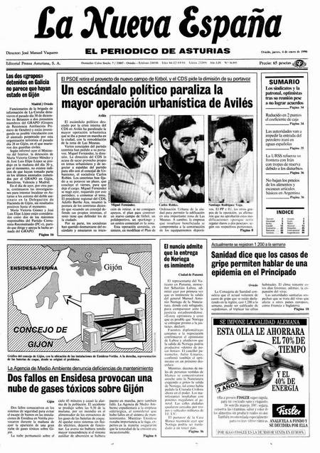 Portada Jueves 4 de  de 1990