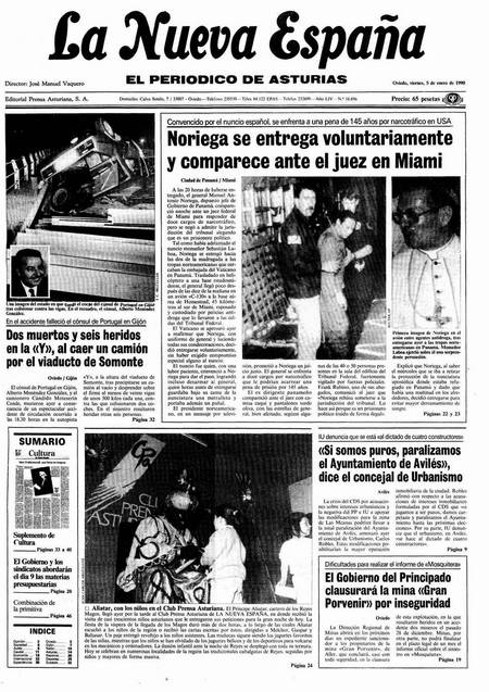Portada Viernes 5 de  de 1990
