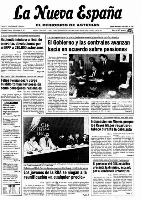 Portada Miércoles 10 de  de 1990