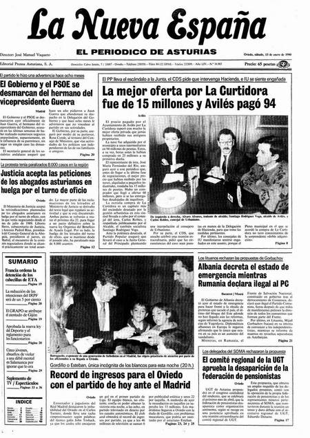 Portada Sábado 13 de  de 1990