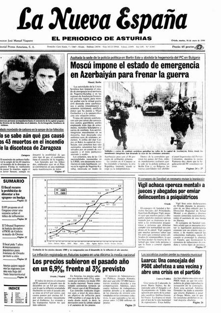 Portada Martes 16 de  de 1990