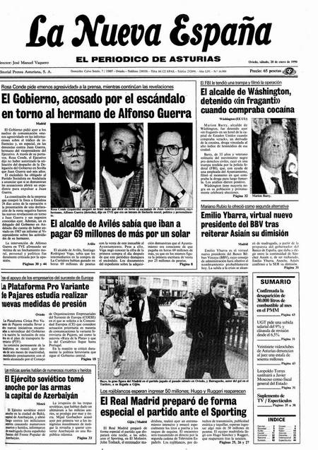 Portada Sábado 20 de  de 1990