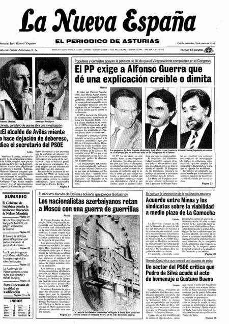 Portada Miércoles 24 de  de 1990