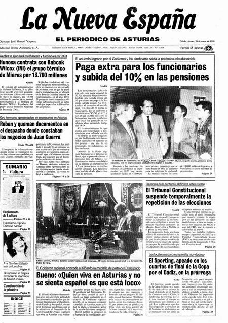 Portada Viernes 26 de  de 1990