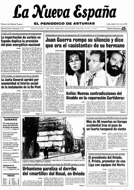 Portada Sábado 27 de  de 1990
