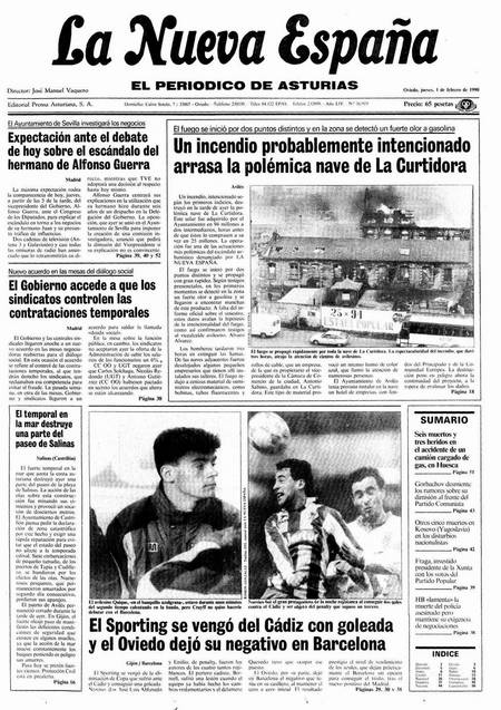 Portada Jueves 1 de  de 1990