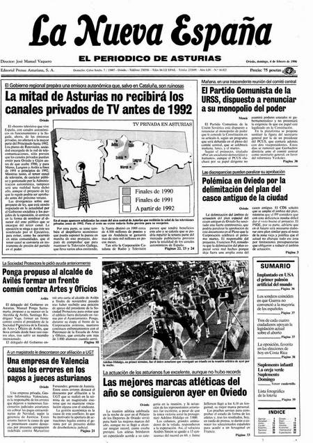 Portada Domingo 4 de  de 1990