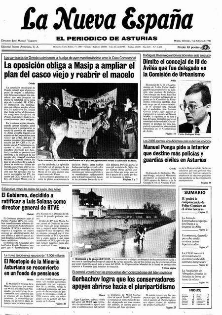 Portada Miércoles 7 de  de 1990