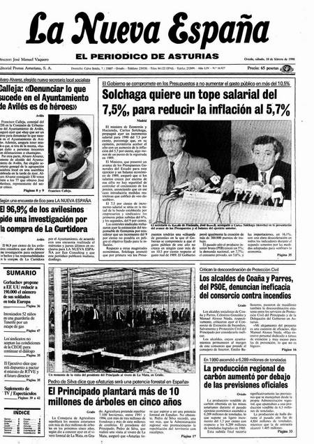 Portada Sábado 10 de  de 1990