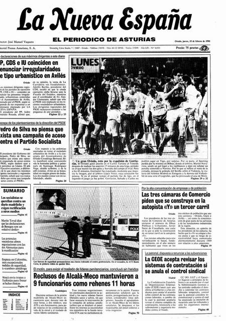 Portada Jueves 15 de  de 1990