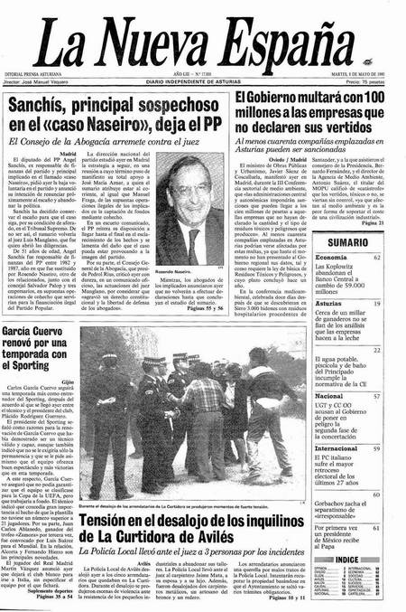Portada Martes 8 de  de 1990