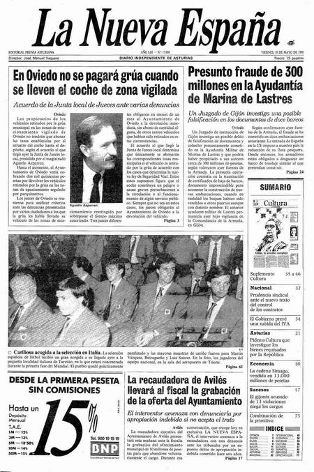 Portada Viernes 18 de  de 1990