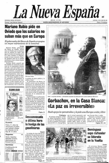 Portada Viernes 1 de  de 1990