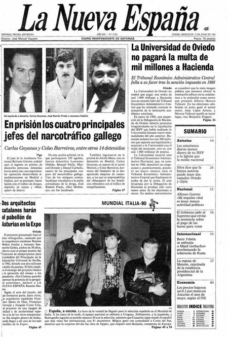 Portada Miércoles 13 de  de 1990