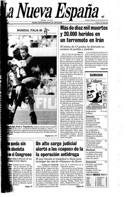 Portada Viernes 22 de  de 1990