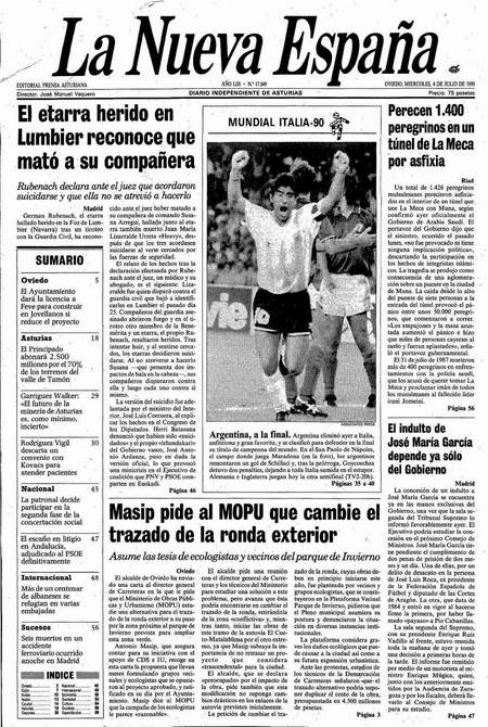 Portada Miércoles 4 de  de 1990