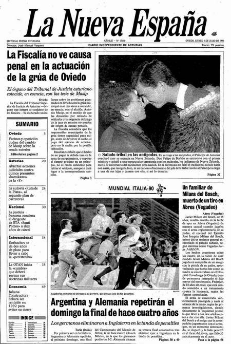 Portada Jueves 5 de  de 1990