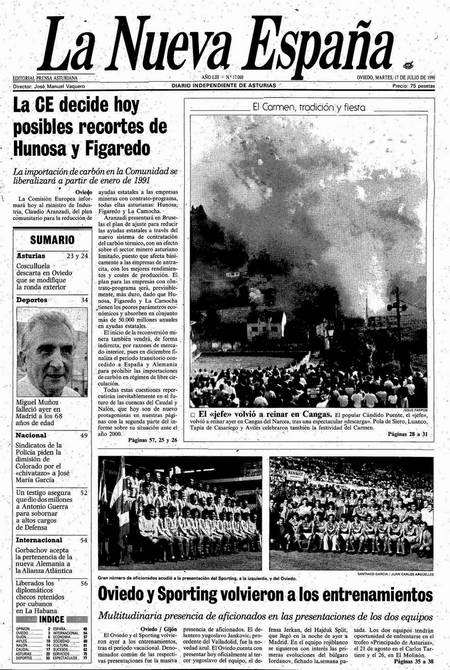 Portada Martes 17 de  de 1990