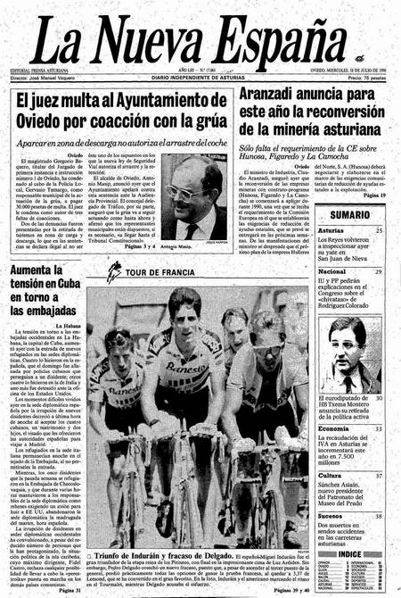 Portada Miércoles 18 de  de 1990