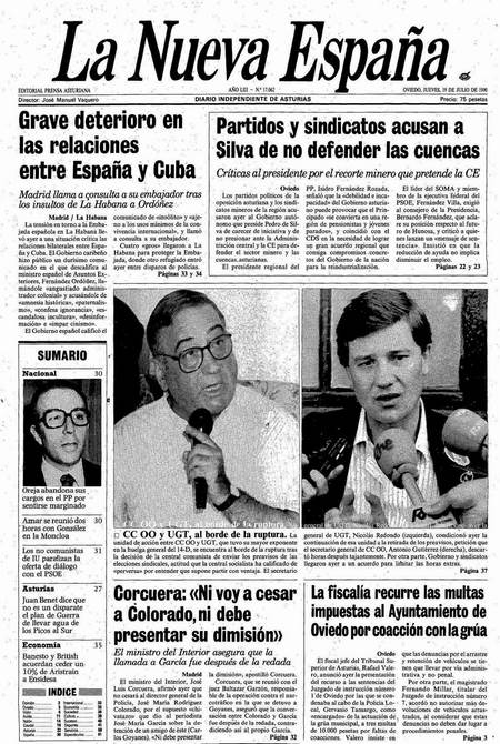 Portada Jueves 19 de  de 1990