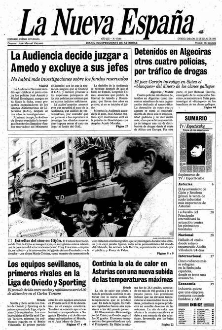 Portada Sábado 21 de  de 1990