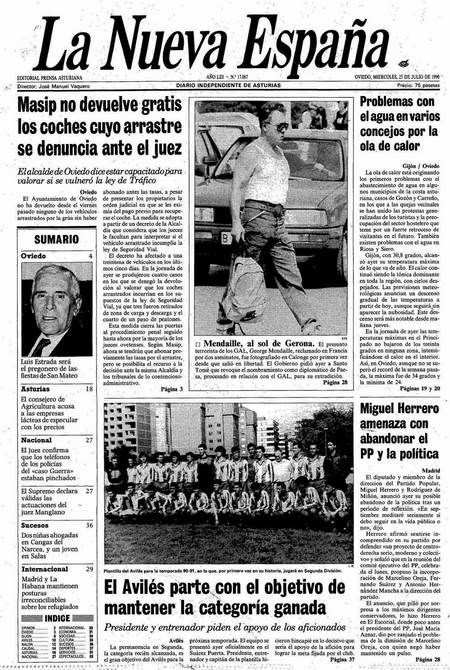 Portada Miércoles 25 de  de 1990
