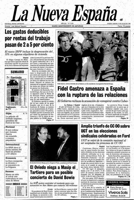 Portada Sábado 28 de  de 1990