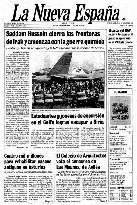 Portada Viernes 10 de  de 1990