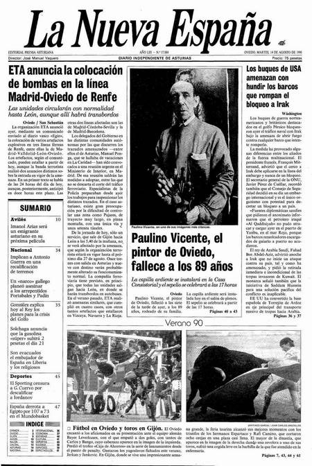 Portada Martes 14 de  de 1990