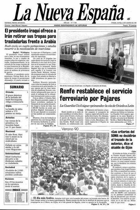 Portada Jueves 16 de  de 1990