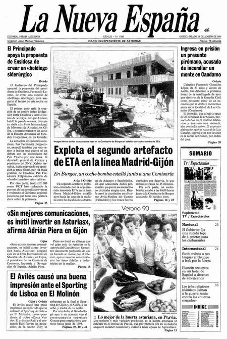 Portada Sábado 18 de  de 1990