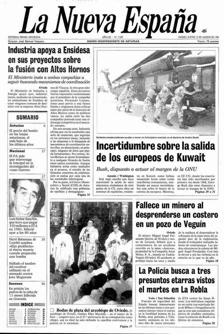 Portada Jueves 23 de  de 1990