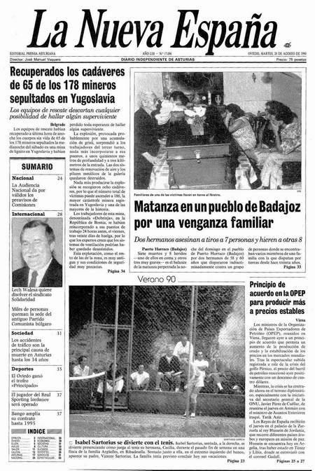 Portada Martes 28 de  de 1990