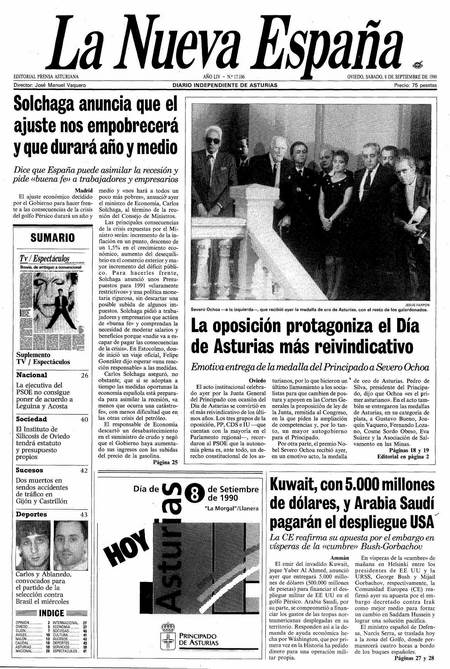 Portada Sábado 8 de  de 1990