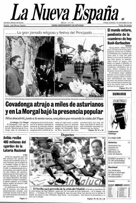 Portada Domingo 9 de  de 1990