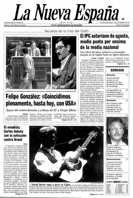 Portada Miércoles 12 de  de 1990