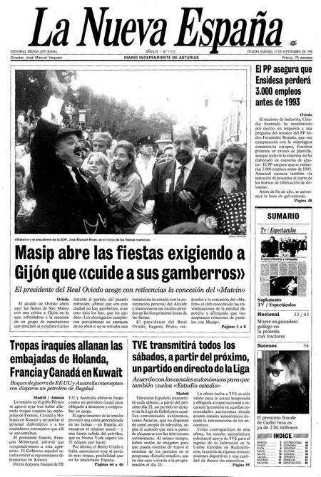 Portada Sábado 15 de  de 1990