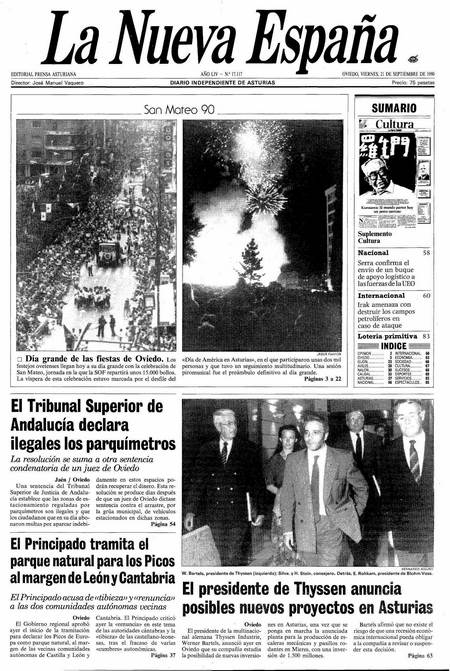 Portada Viernes 21 de  de 1990