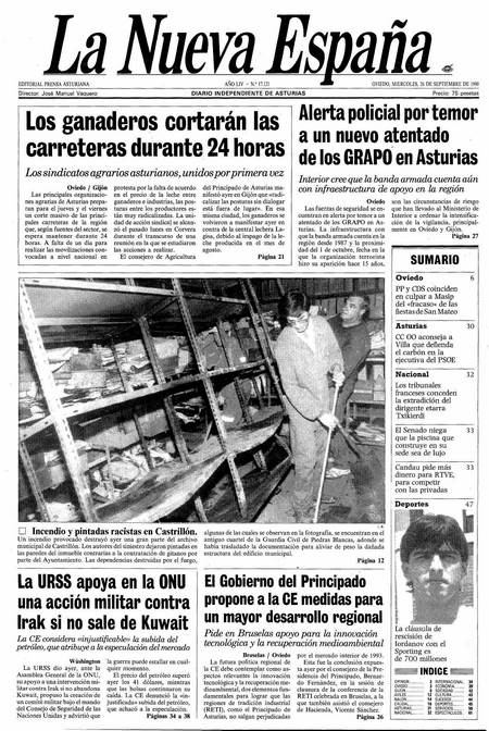 Portada Miércoles 26 de  de 1990