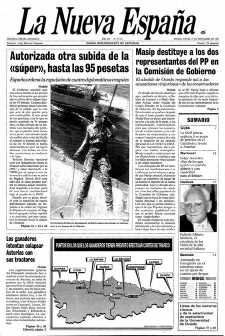 Portada Jueves 27 de  de 1990