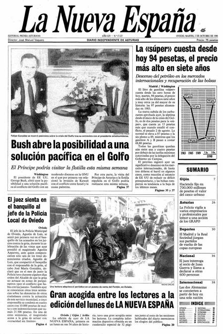 Portada Martes 2 de Octubre de 1990