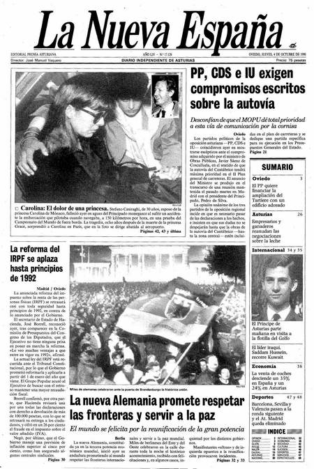 Portada Jueves 4 de Octubre de 1990